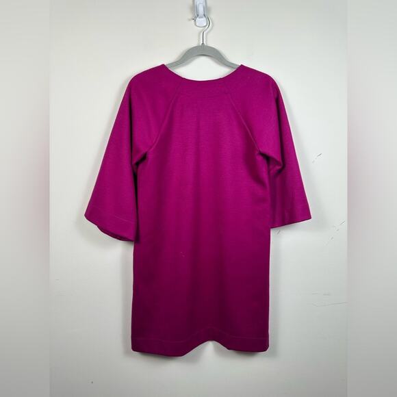 Diane Von Furstenberg DVF Aidia Wool Shift Dress Magenta Pockets Size 4 EUC - Picture 5 of 8